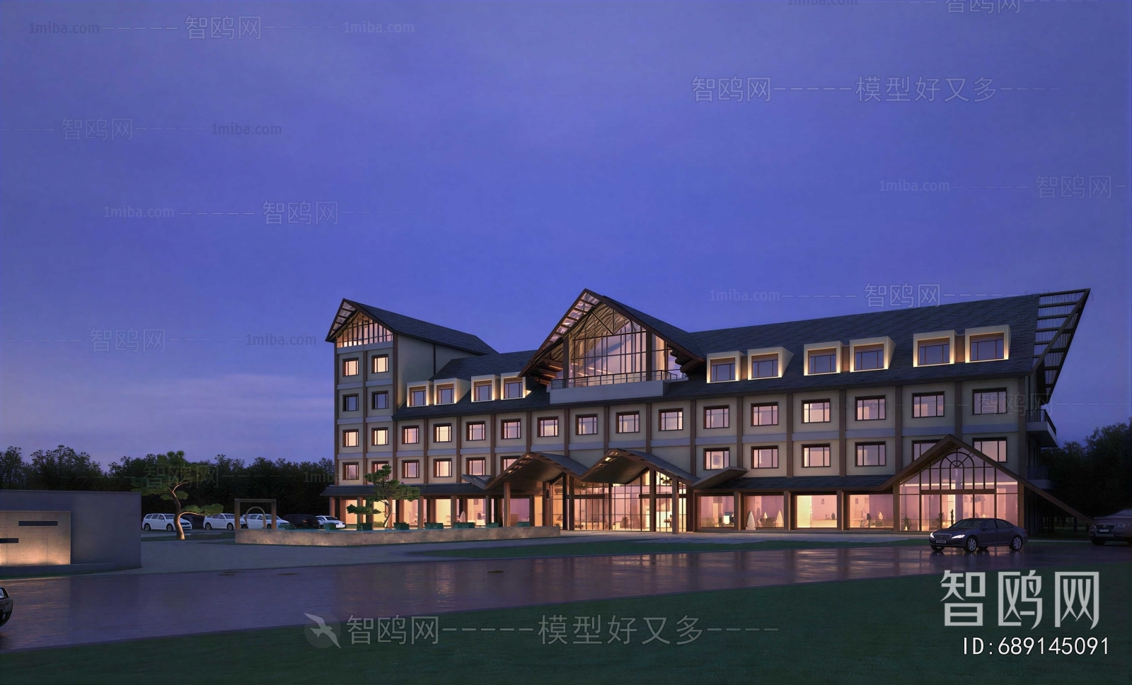 New Chinese Style Appearance Of Commercial Building