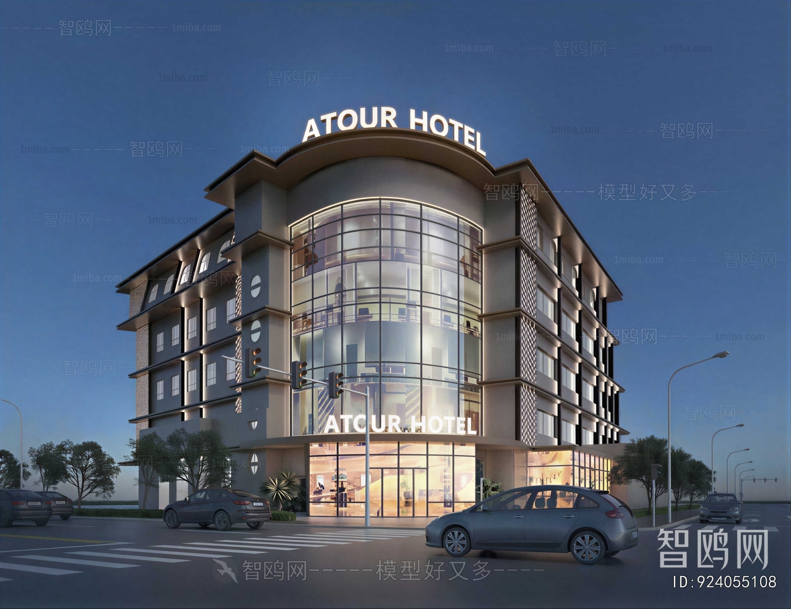 New Chinese Style Appearance Of Commercial Building