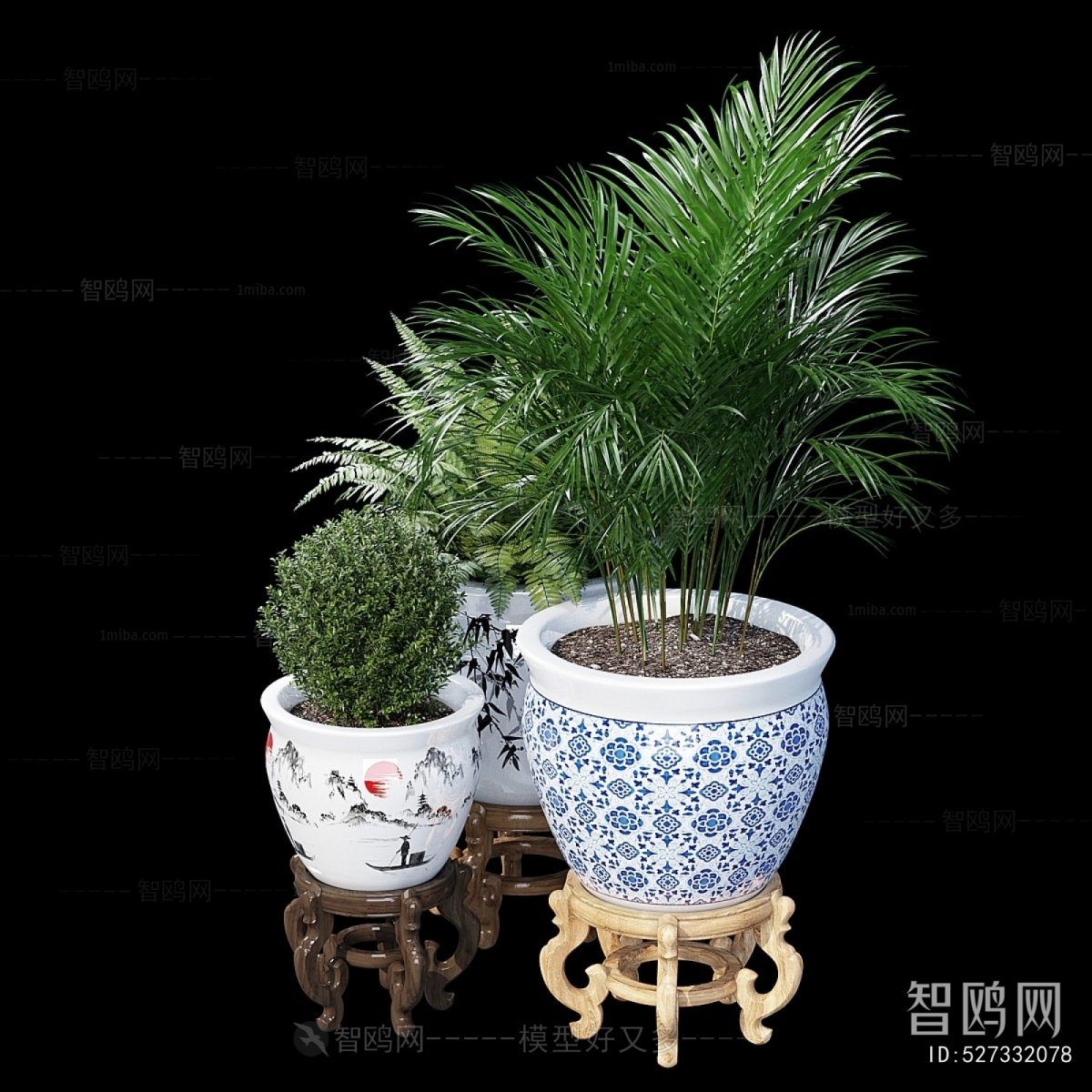 Modern Ground Green Plant Potted Plants