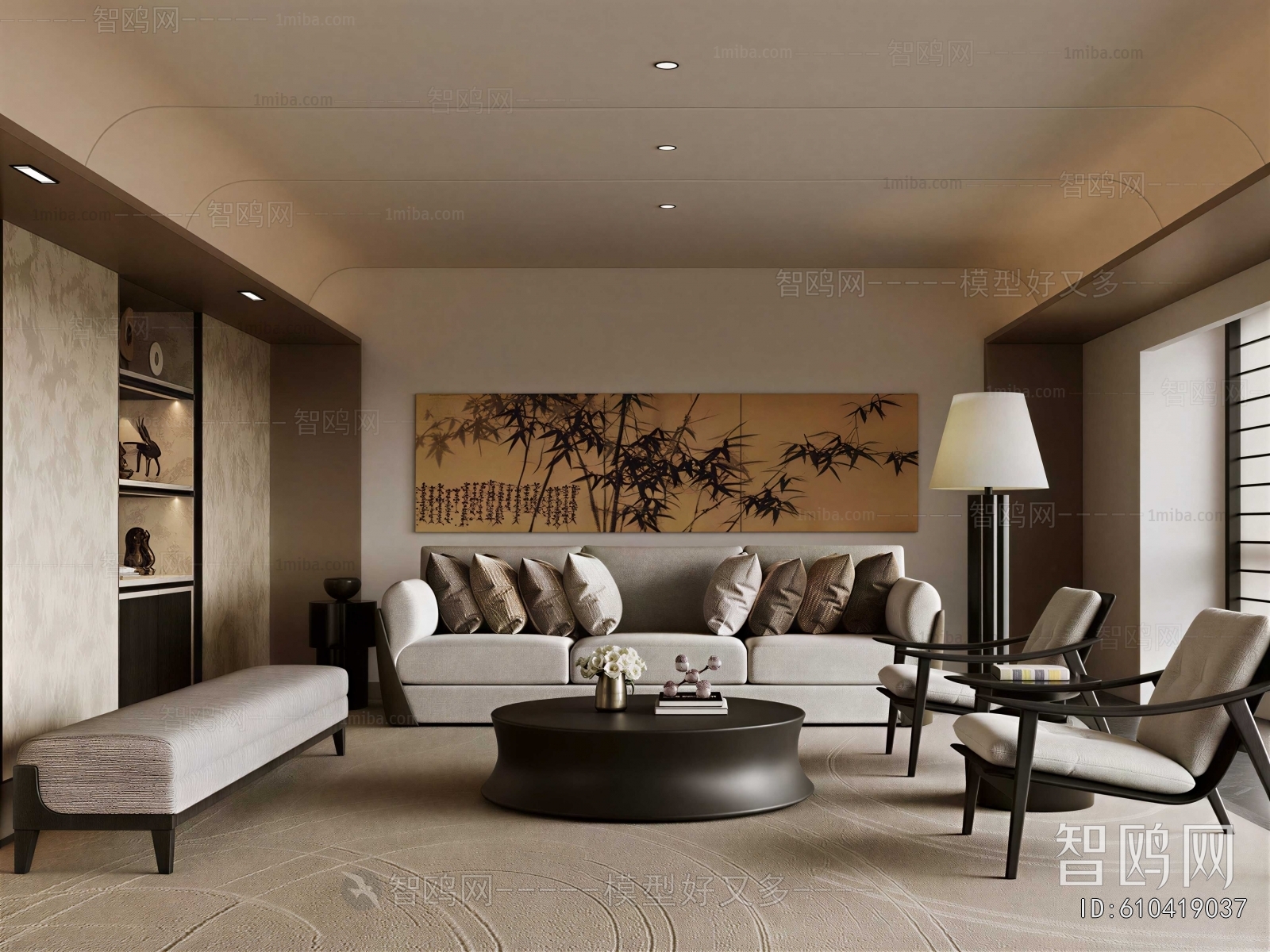 New Chinese Style A Living Room