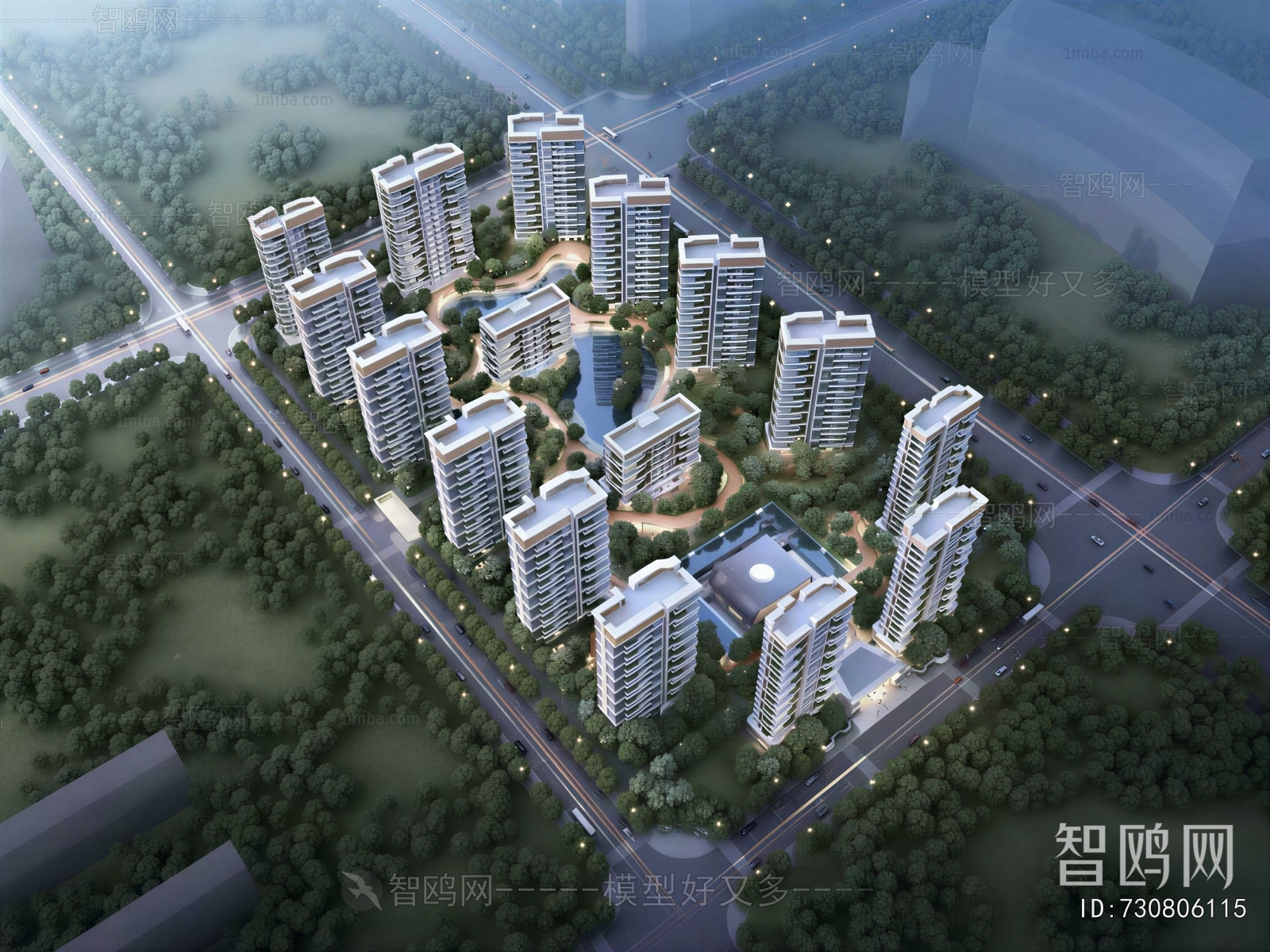 Modern Architectural Bird's-eye View Planning