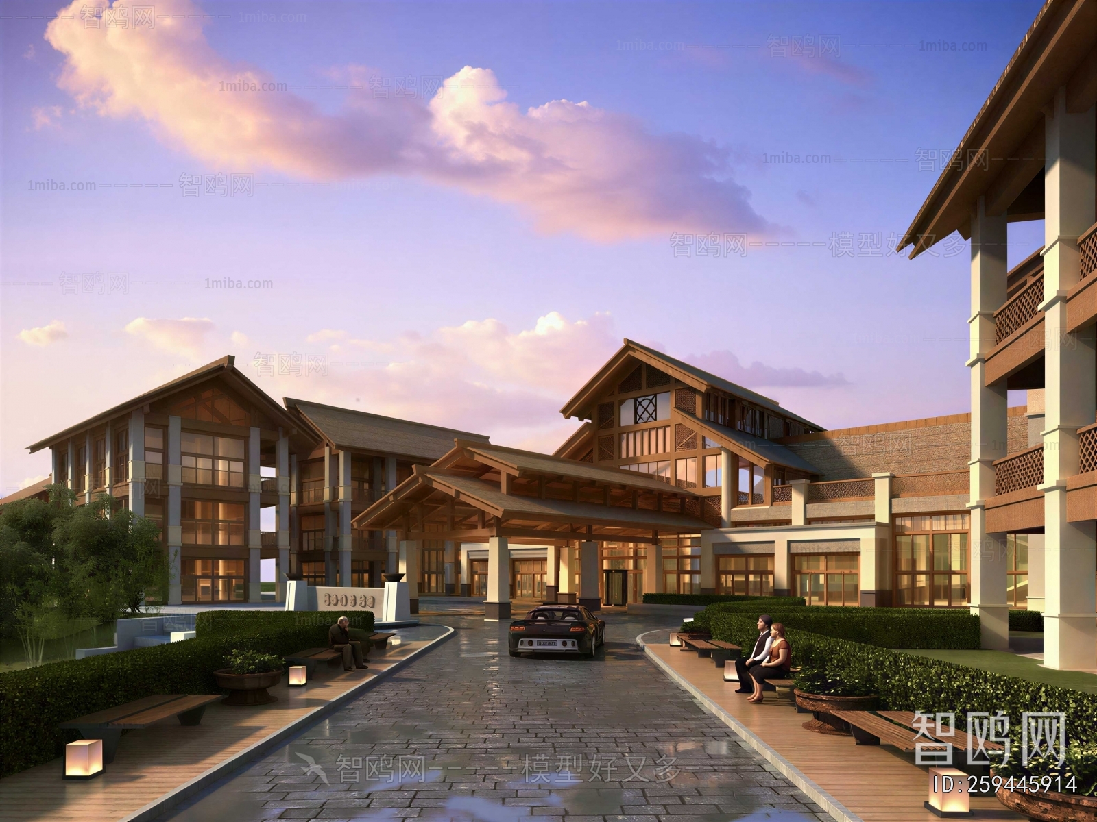 New Chinese Style Appearance Of Commercial Building