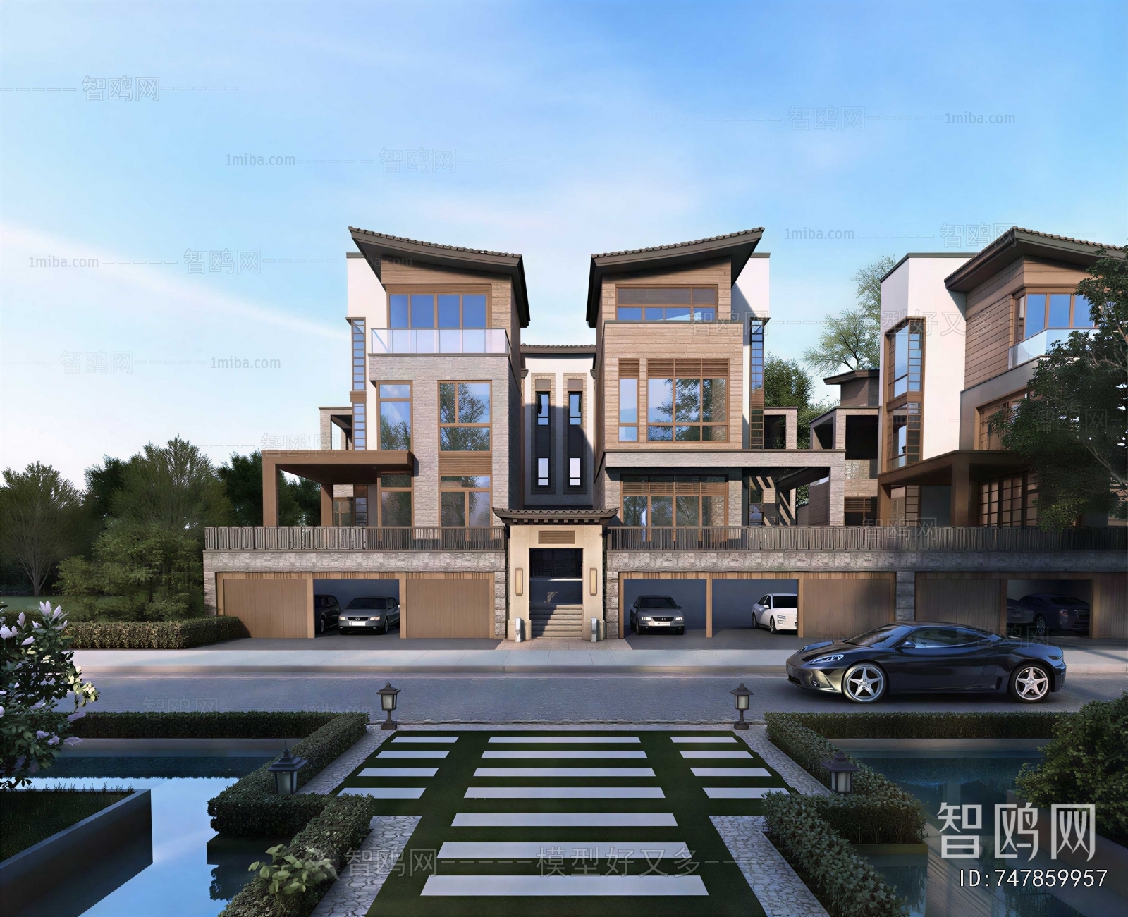 New Chinese Style Double Townhouse