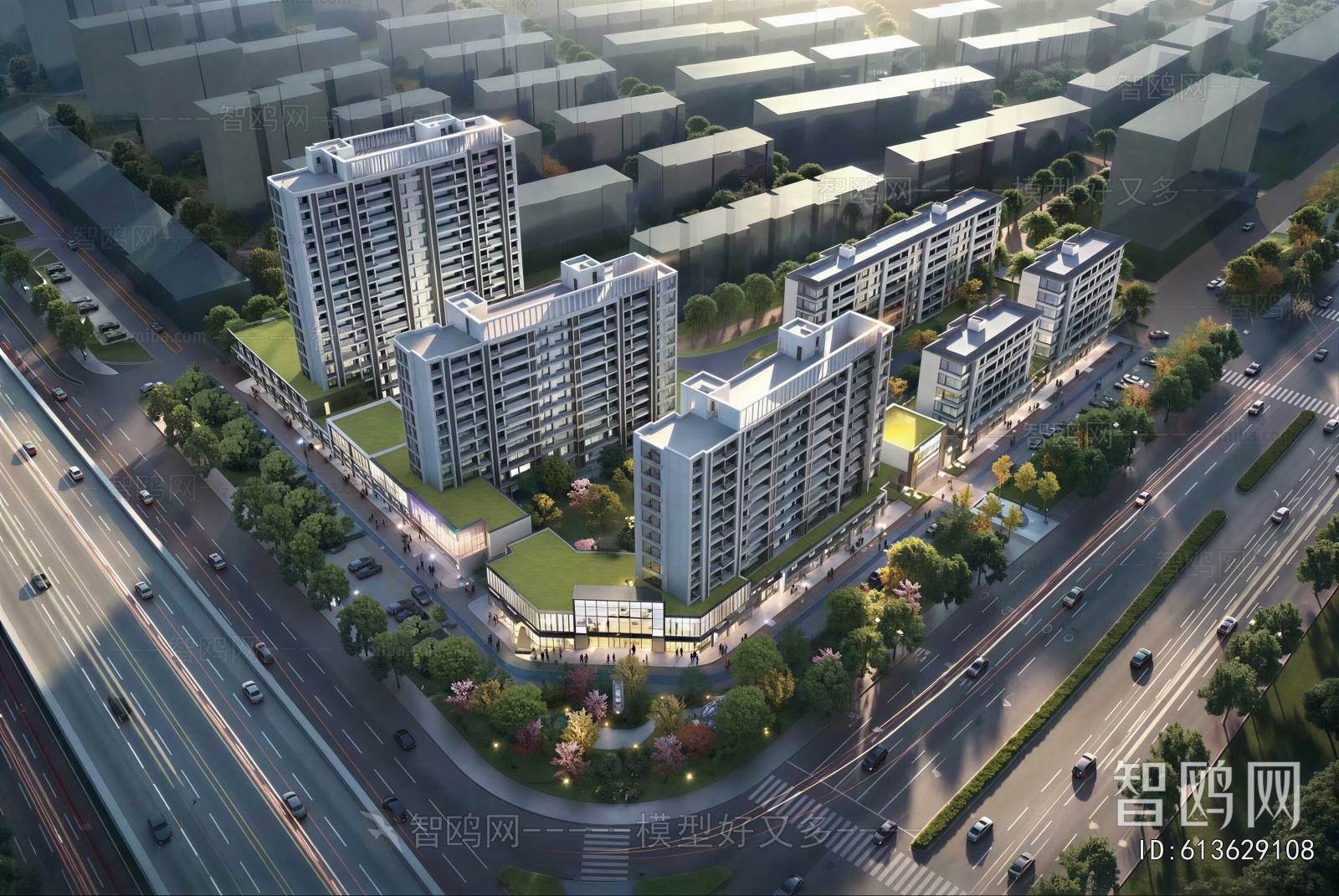 Modern Architectural Bird's-eye View Planning