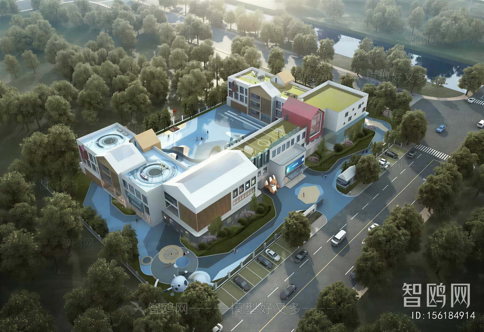 Modern Architectural Bird's-eye View Planning