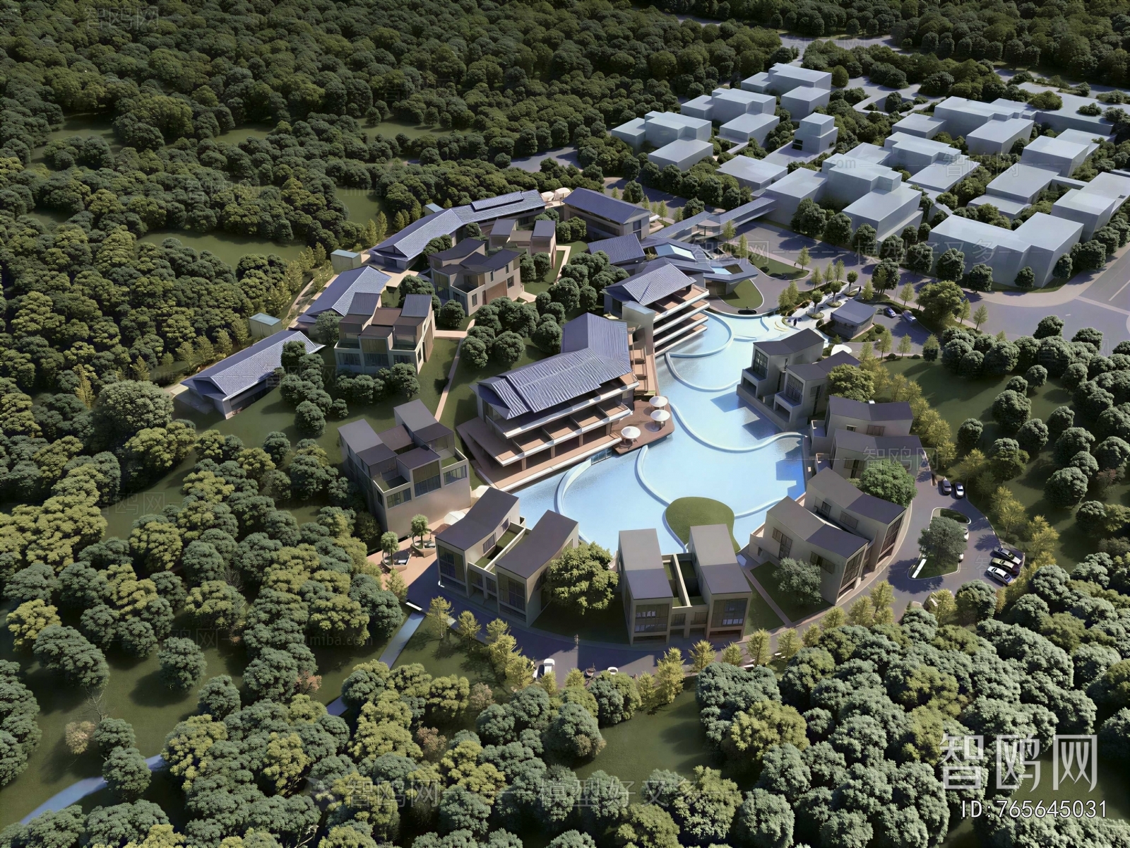 Modern Architectural Bird's-eye View Planning