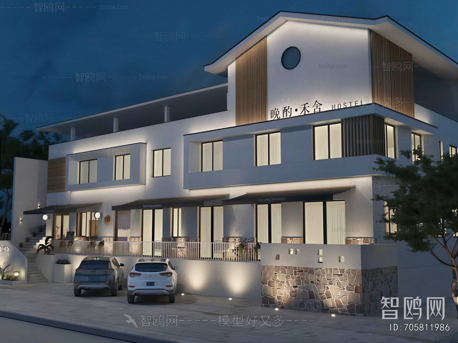 New Chinese Style Appearance Of Commercial Building