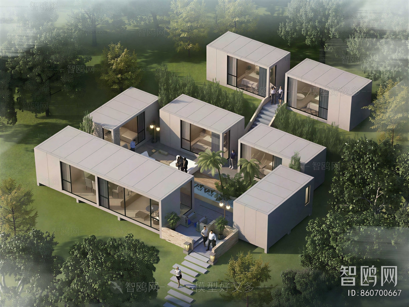 Modern Architectural Bird's-eye View Planning