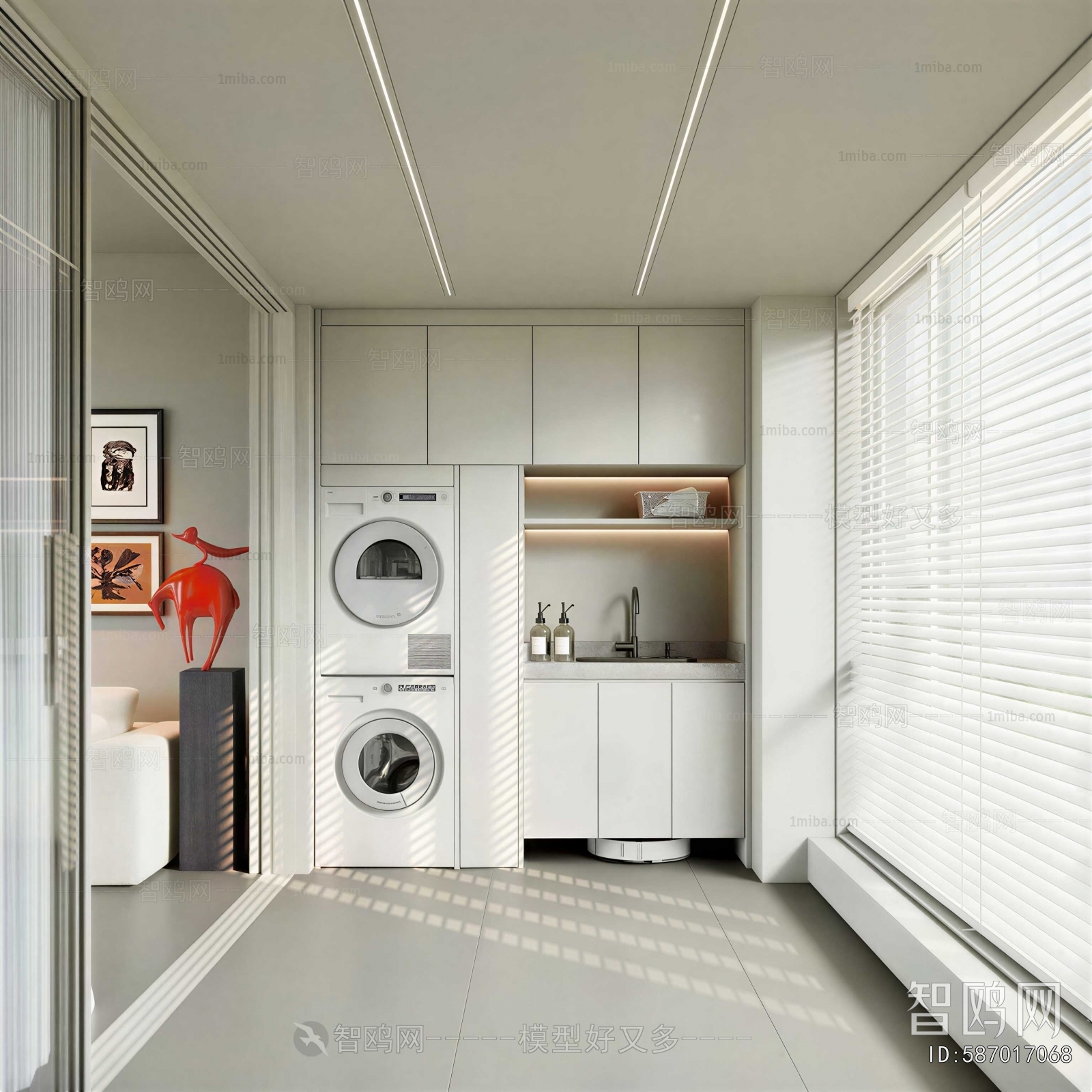 Modern Balcony Laundry Room