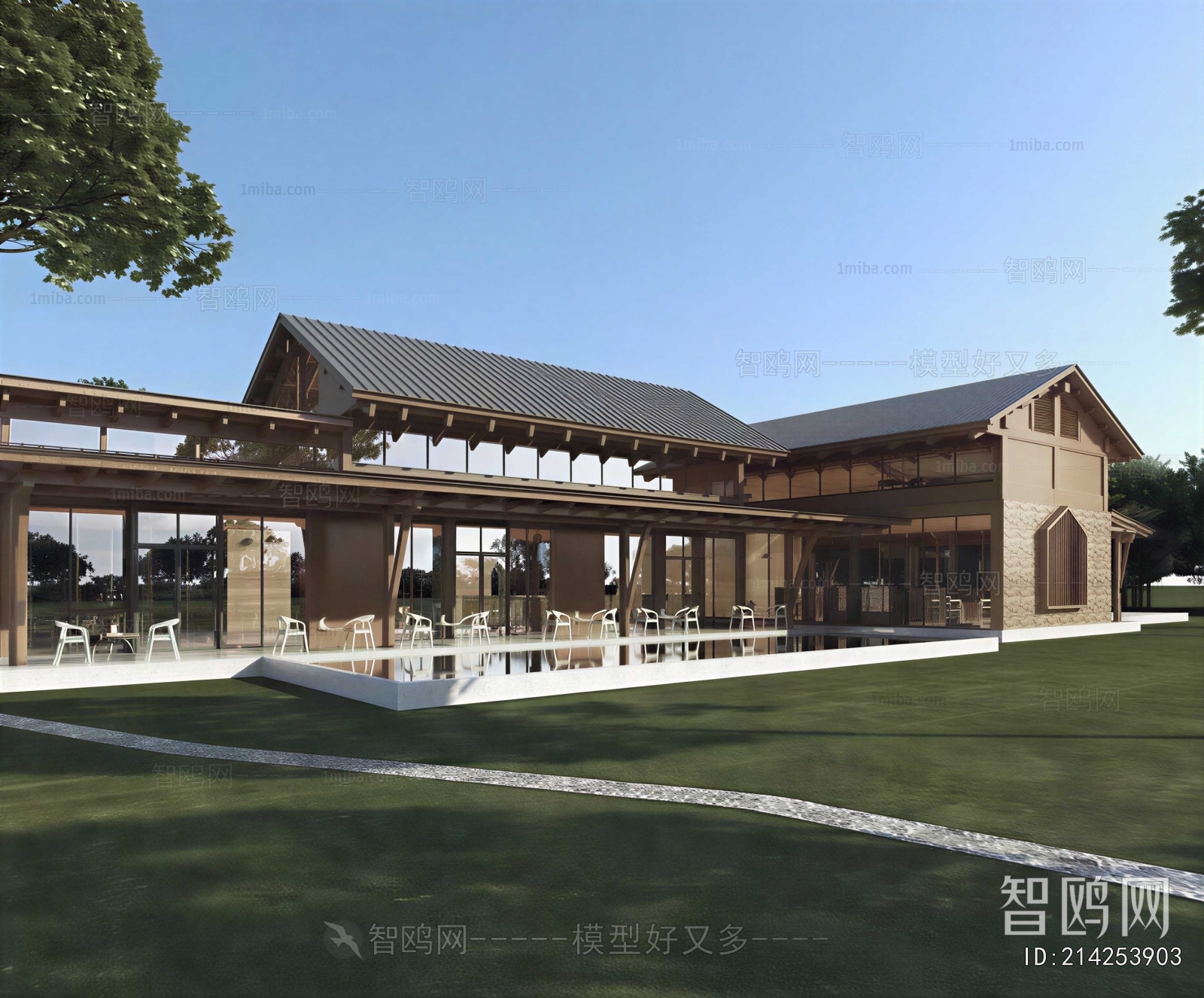 New Chinese Style Appearance Of Commercial Building