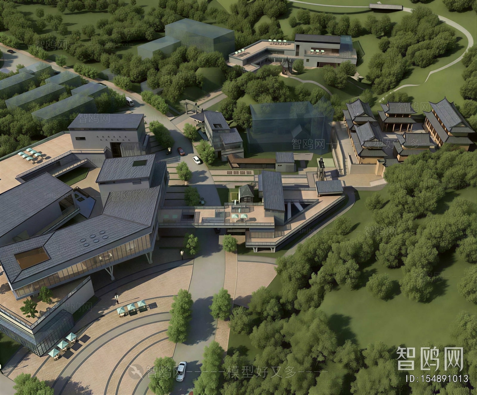 Modern Architectural Bird's-eye View Planning