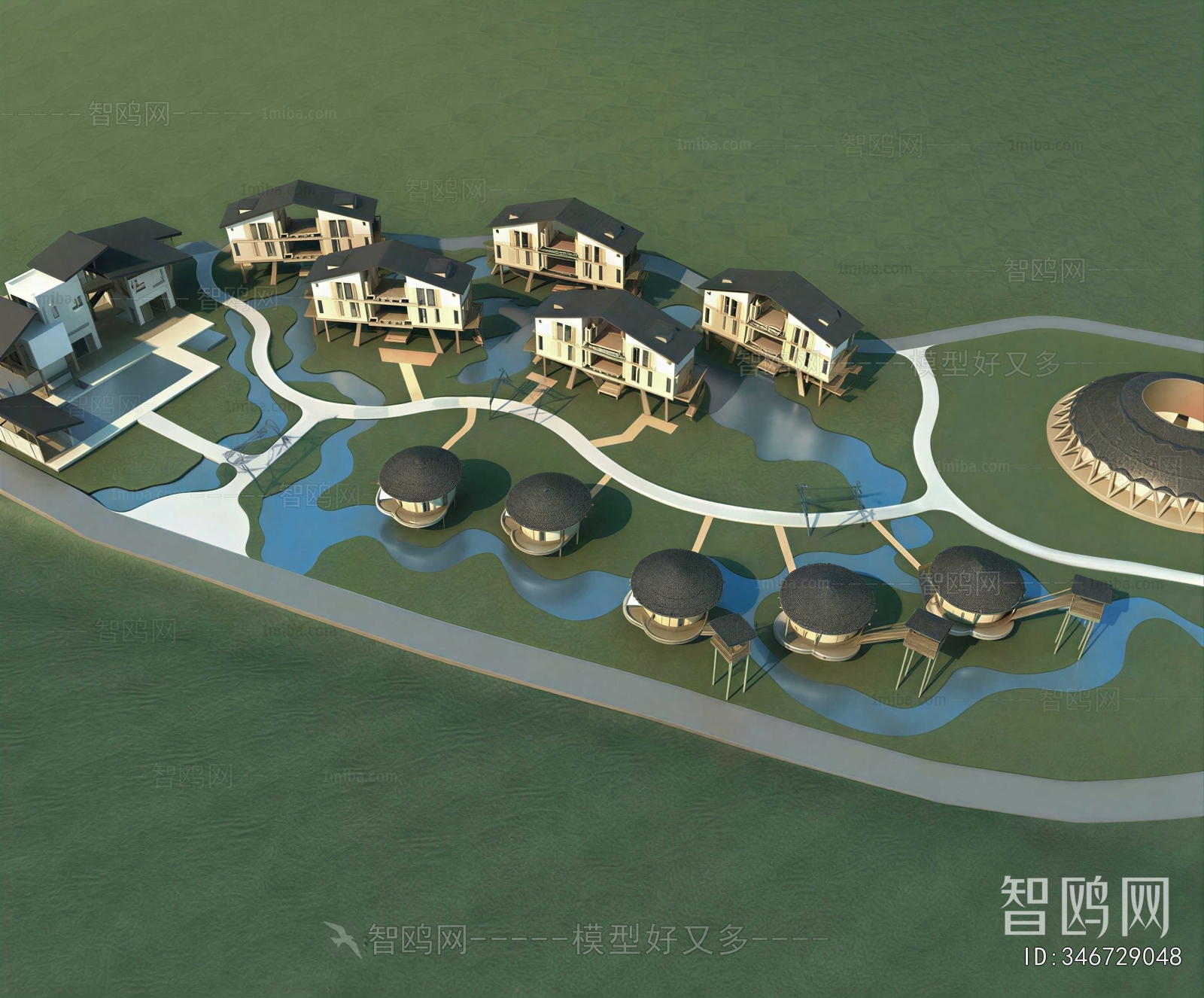 Modern Architectural Bird's-eye View Planning