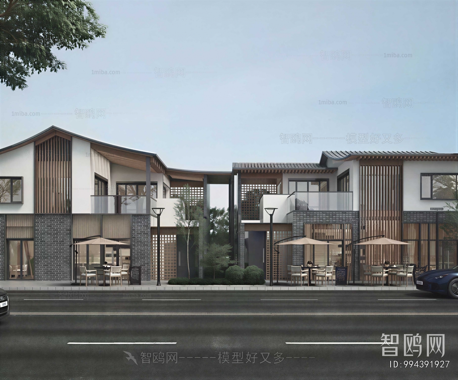 New Chinese Style Appearance Of Commercial Building