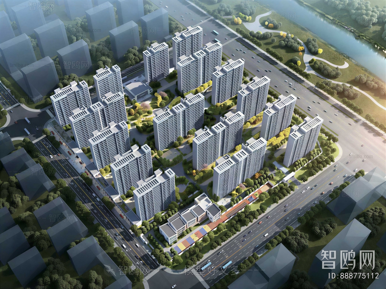 Modern Architectural Bird's-eye View Planning