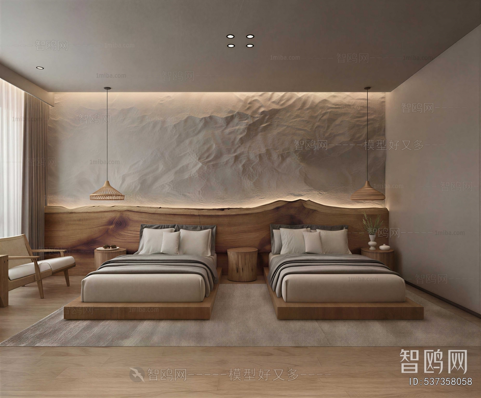 Wabi-sabi Style Bedroom