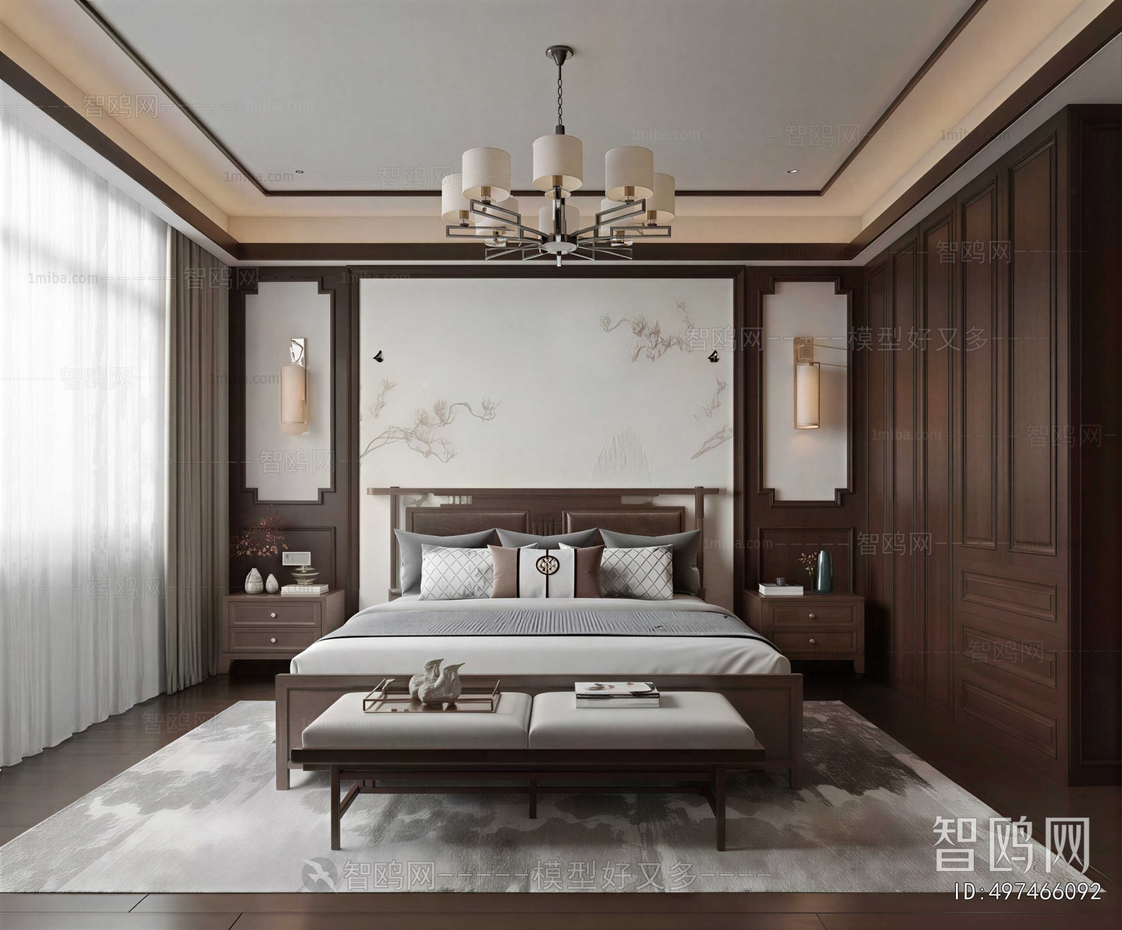 New Chinese Style Bedroom
