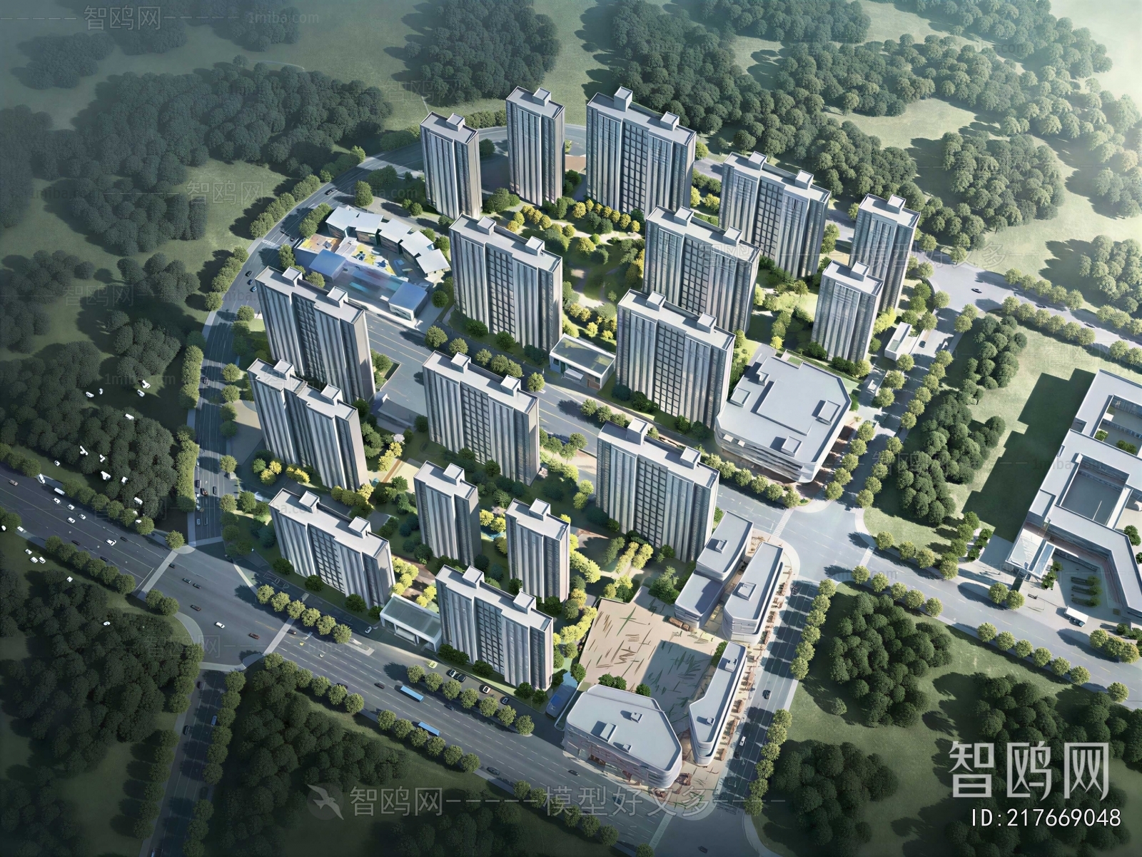 Modern Architectural Bird's-eye View Planning