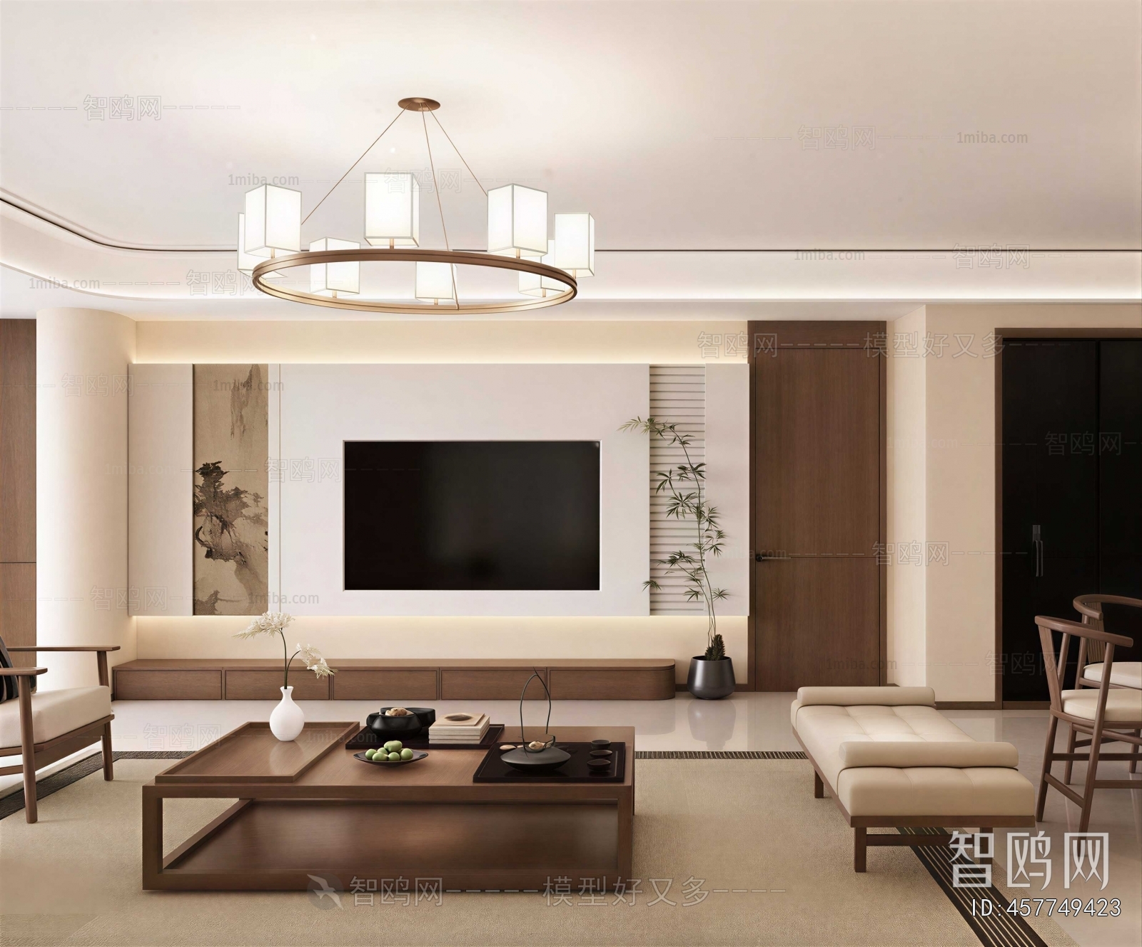 New Chinese Style A Living Room