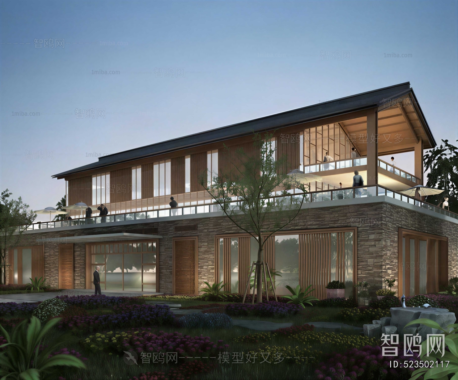 New Chinese Style Appearance Of Commercial Building