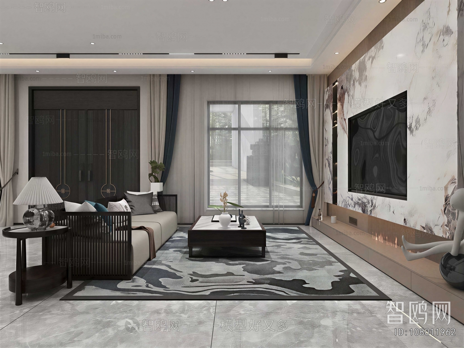 New Chinese Style A Living Room