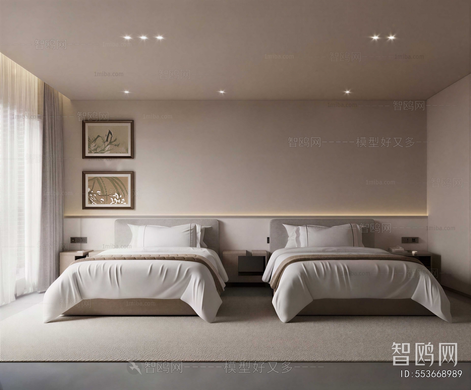 Wabi-sabi Style Guest Room