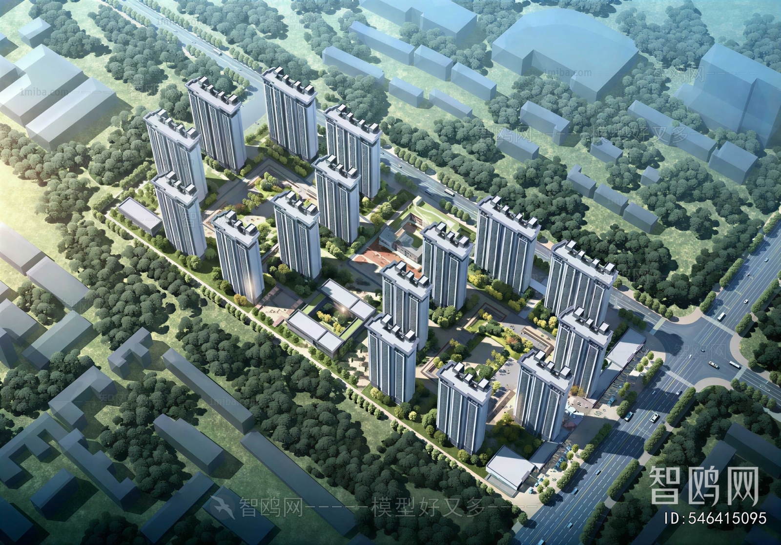 Modern Architectural Bird's-eye View Planning