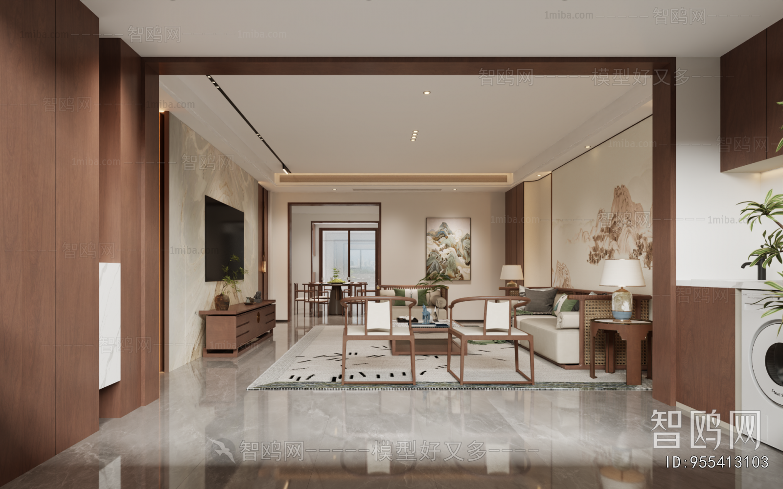 New Chinese Style A Living Room