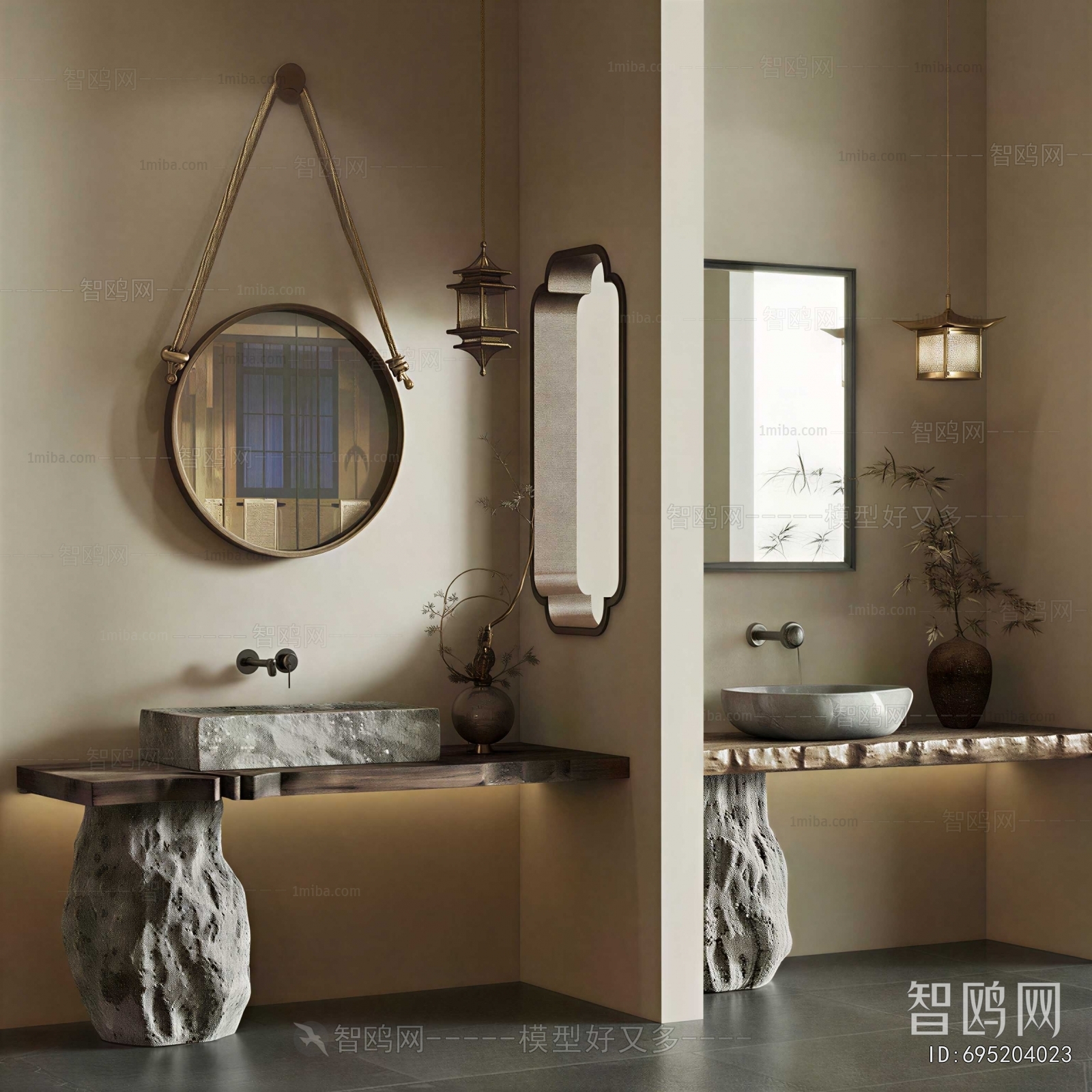 New Chinese Style Bathroom Cabinet