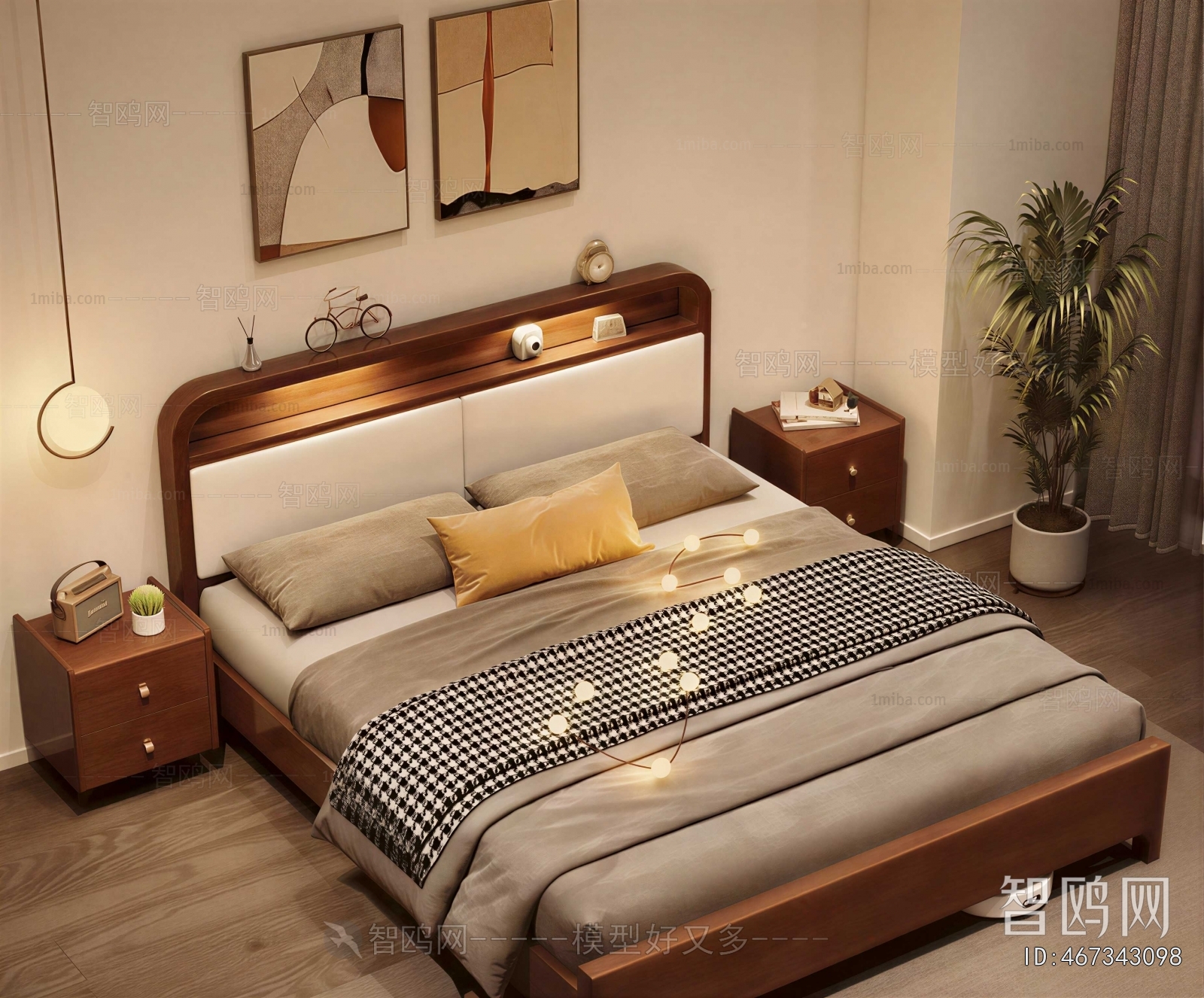 Wabi-sabi Style Double Bed