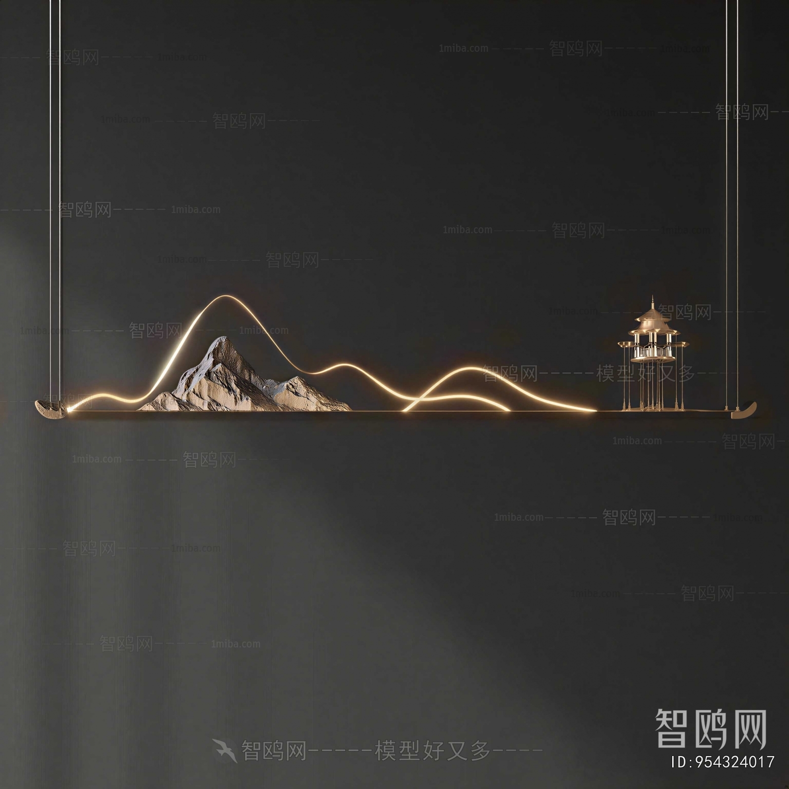 New Chinese Style Long Chandelier