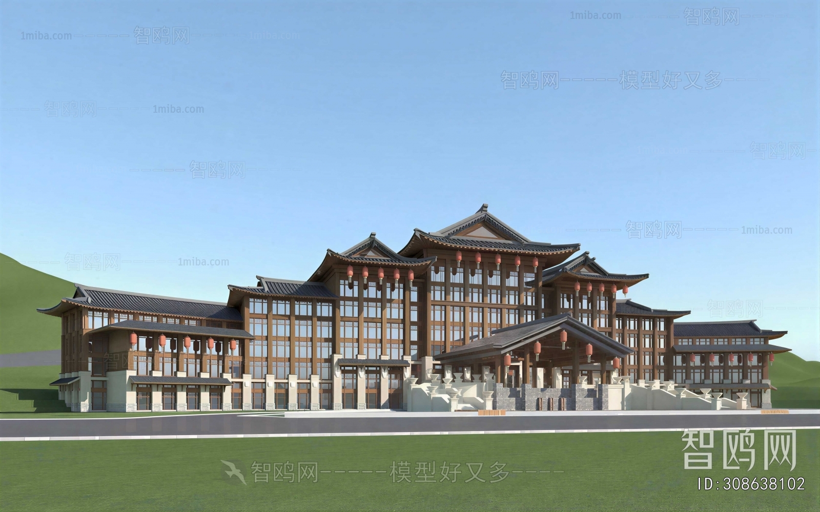 New Chinese Style Appearance Of Commercial Building