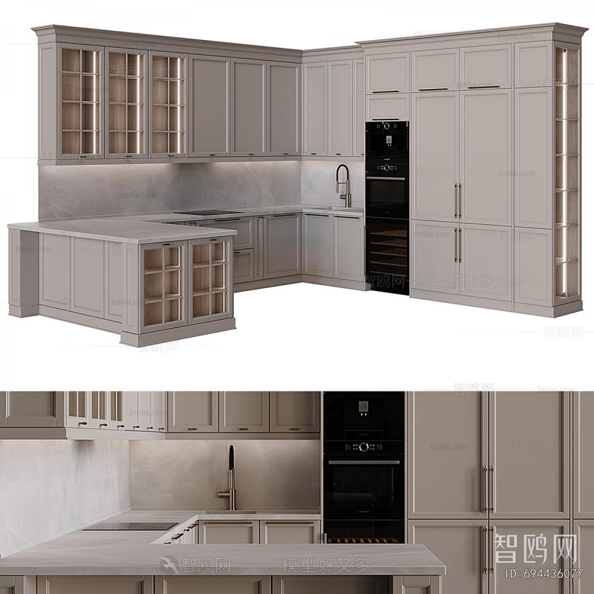 Simple European Style Kitchen Cabinet