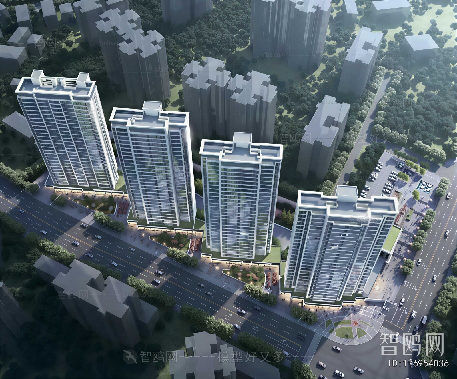 Modern Architectural Bird's-eye View Planning