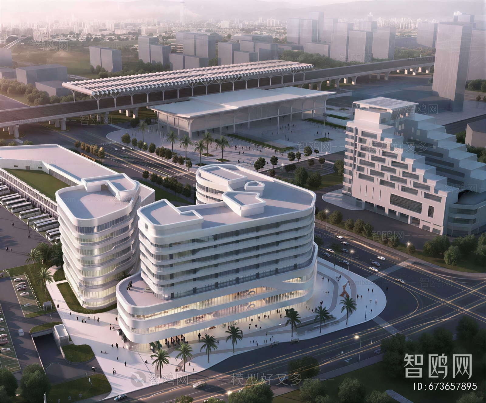 Modern Architectural Bird's-eye View Planning