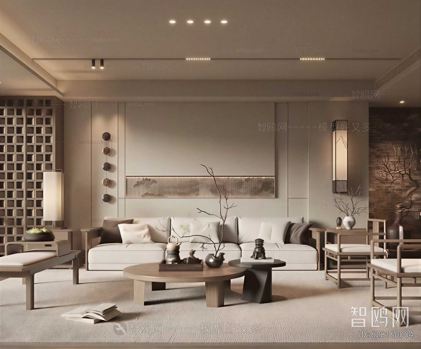 New Chinese Style A Living Room