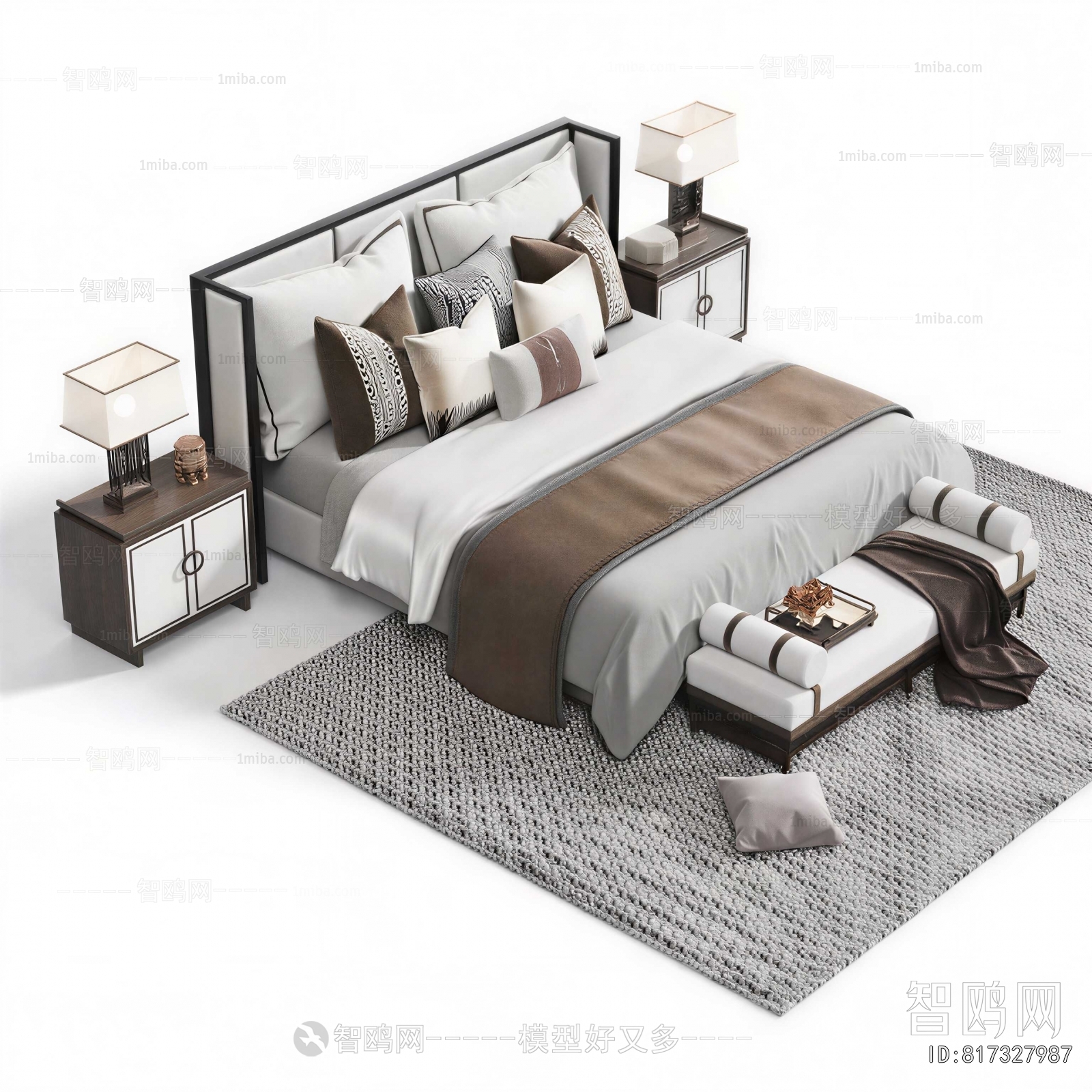 New Chinese Style Double Bed