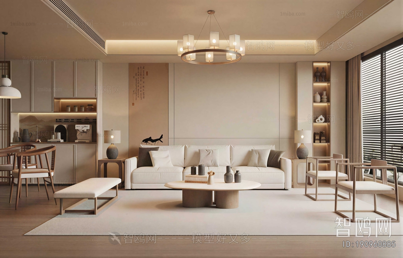 New Chinese Style A Living Room