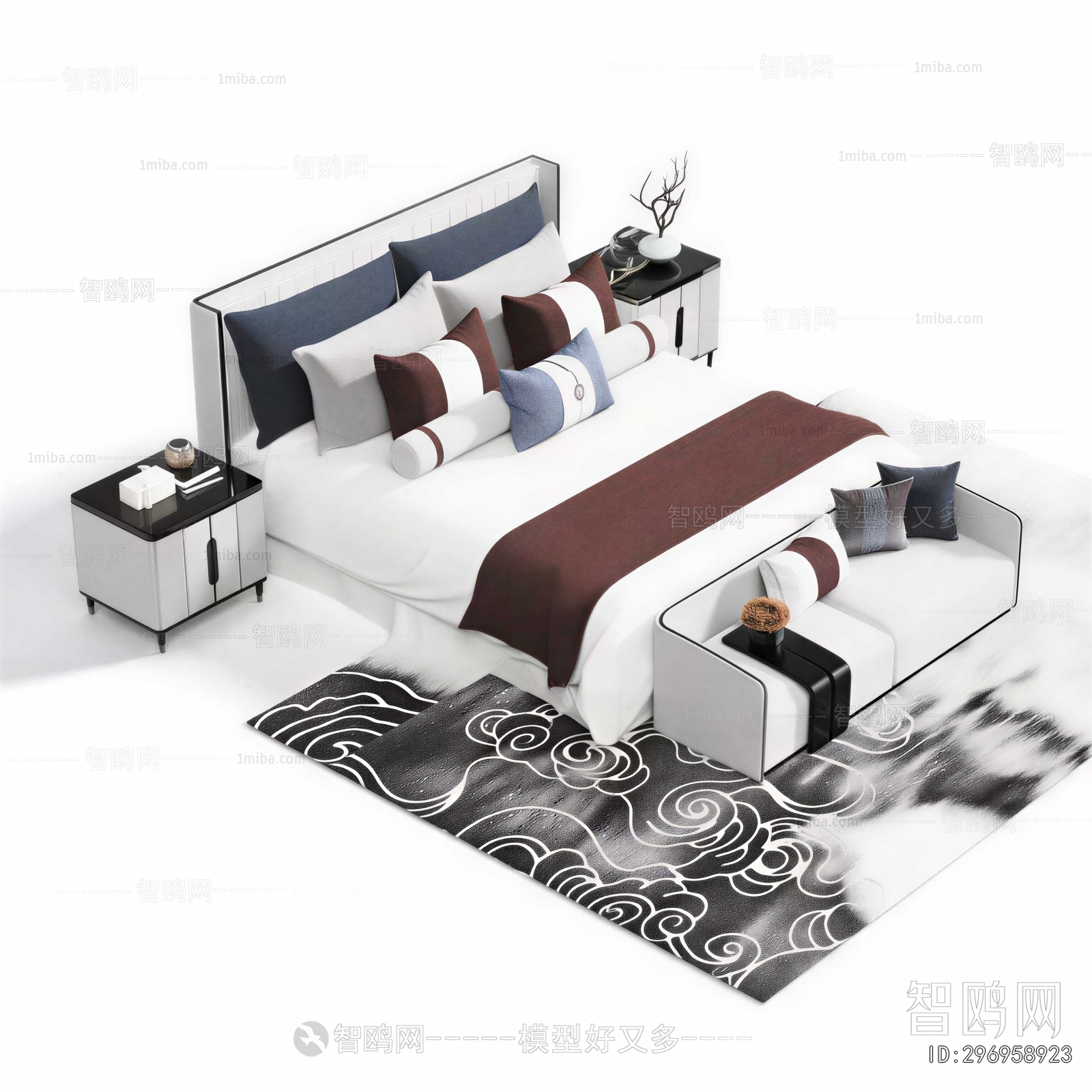 New Chinese Style Double Bed