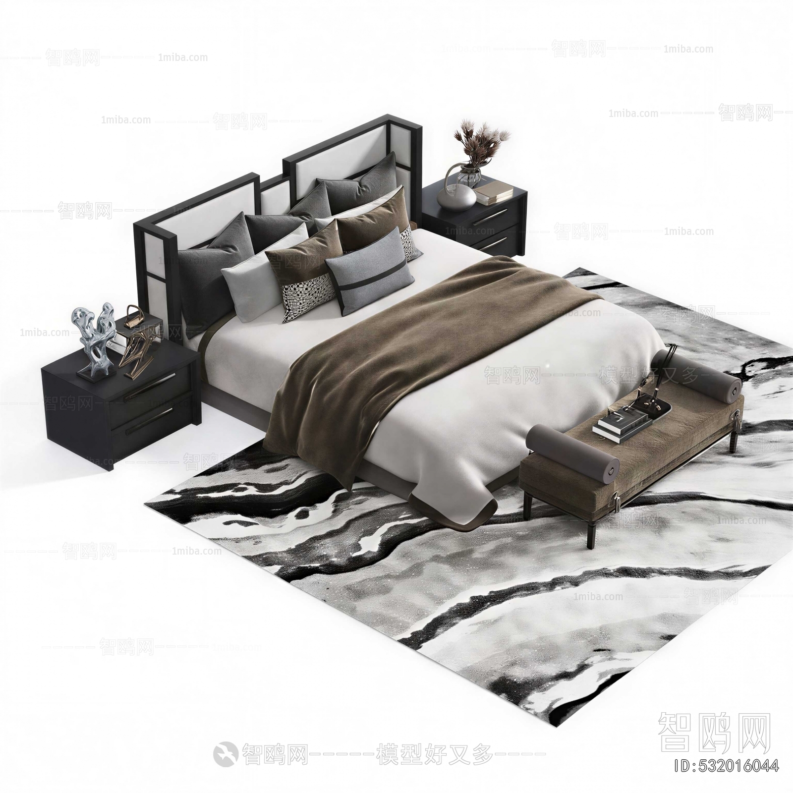 New Chinese Style Double Bed
