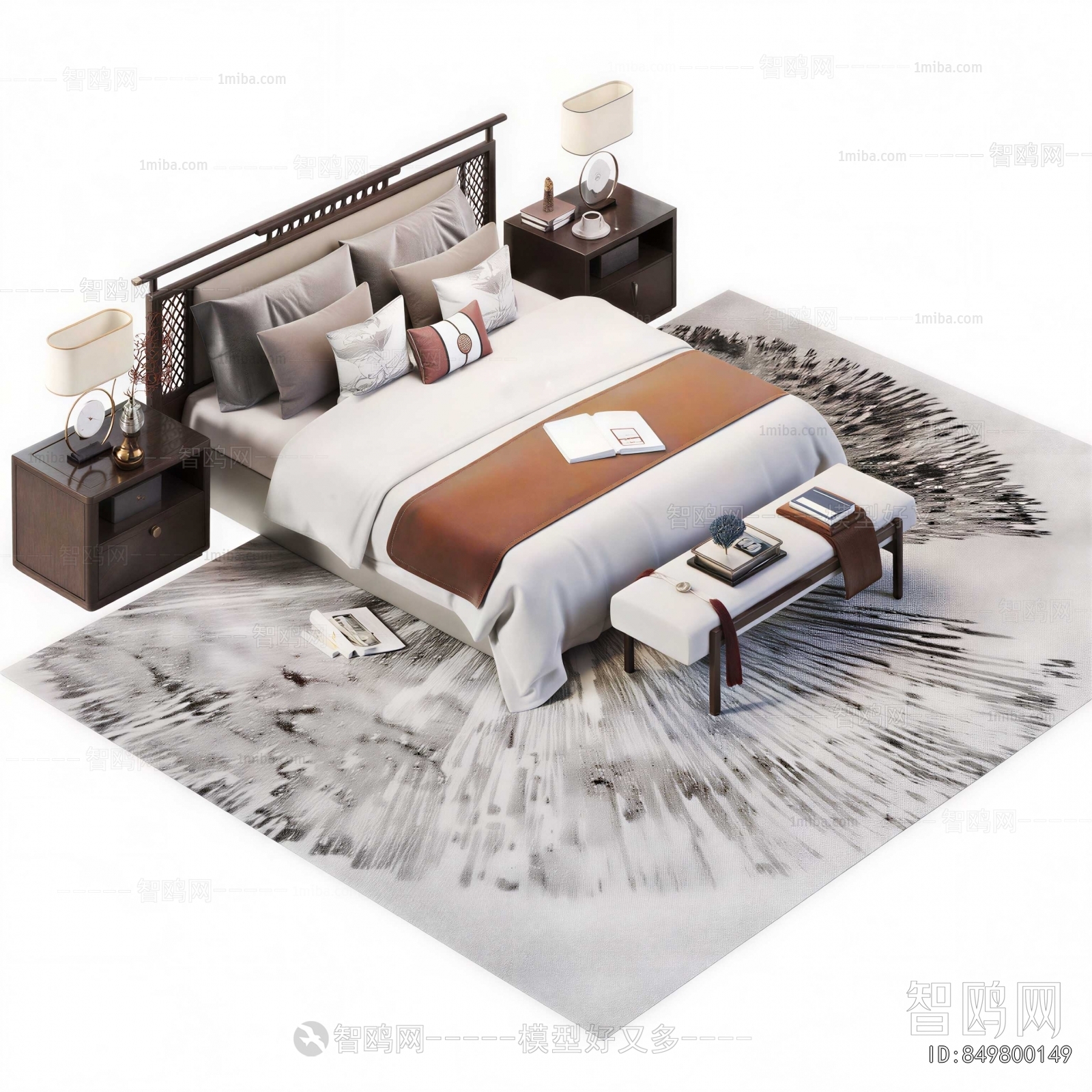 New Chinese Style Double Bed