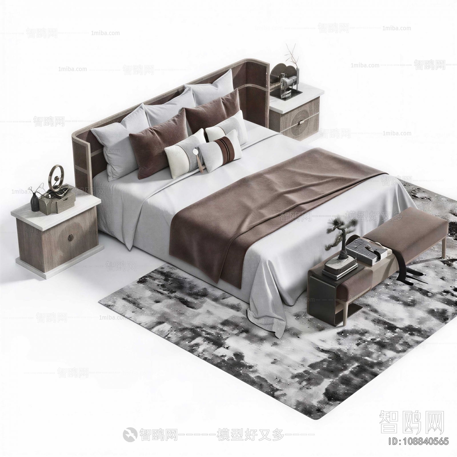 New Chinese Style Double Bed
