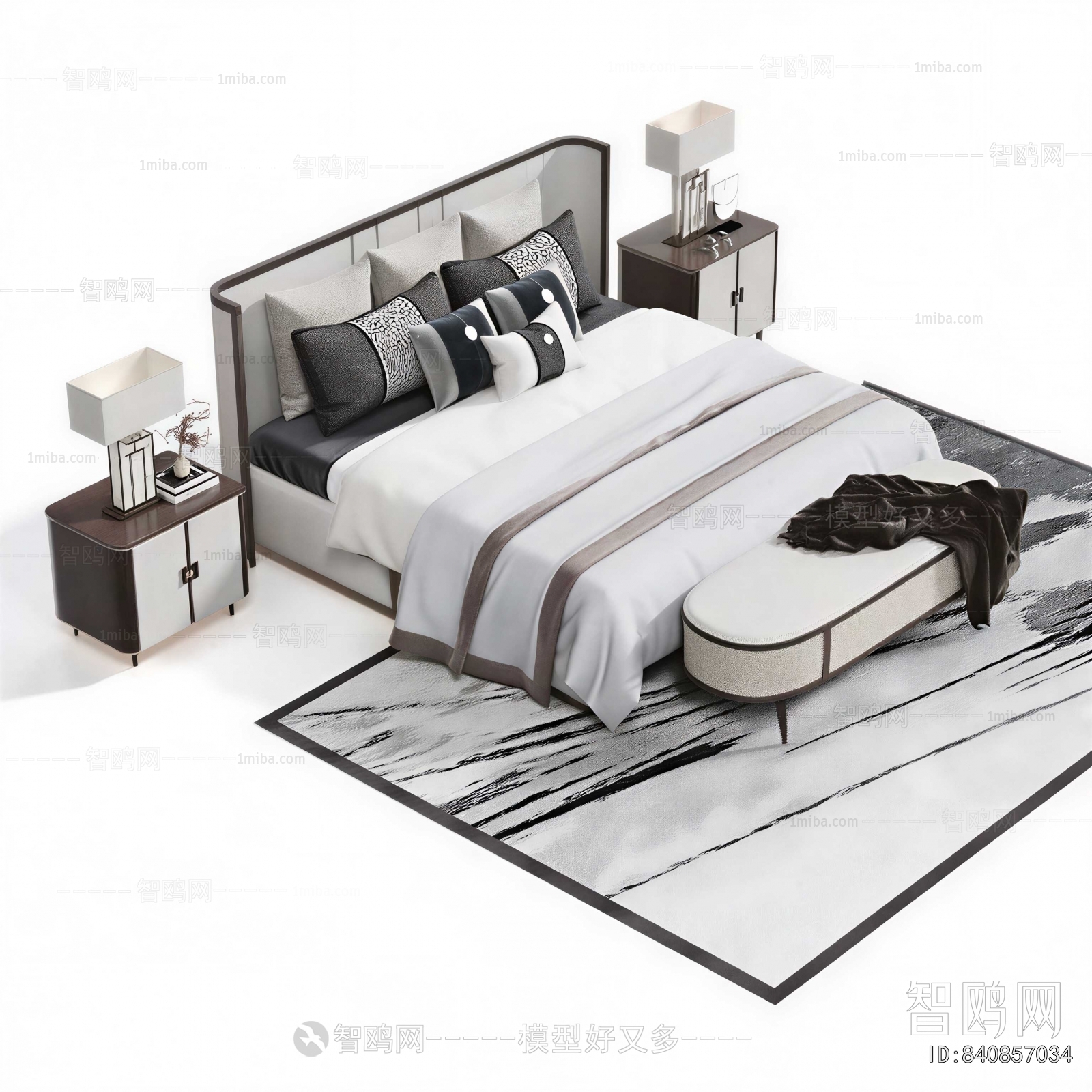 New Chinese Style Double Bed