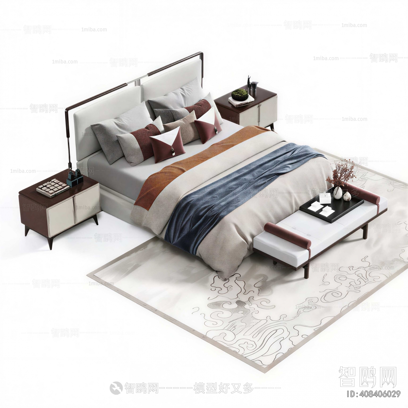 New Chinese Style Double Bed