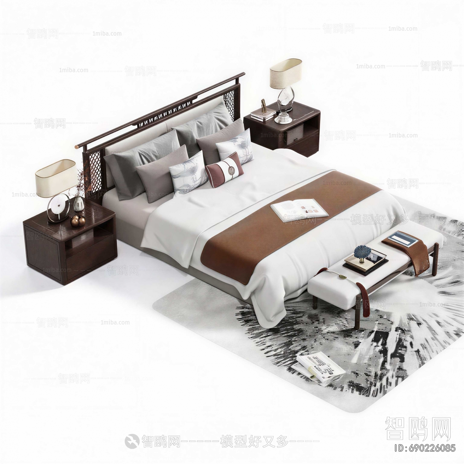 New Chinese Style Double Bed