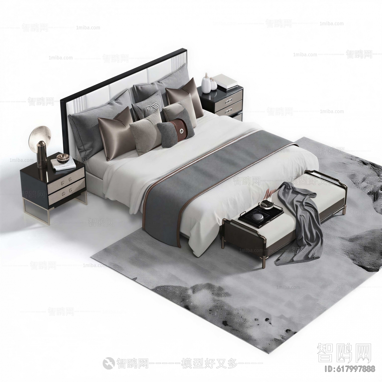 New Chinese Style Double Bed