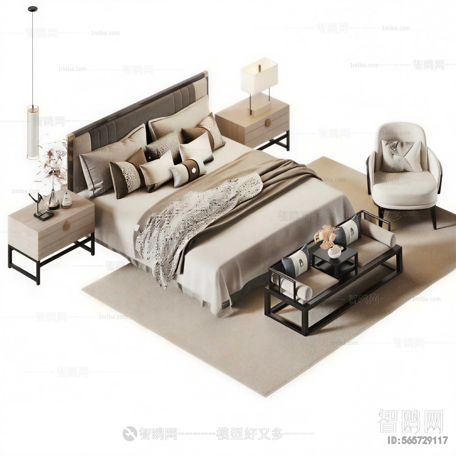 New Chinese Style Double Bed