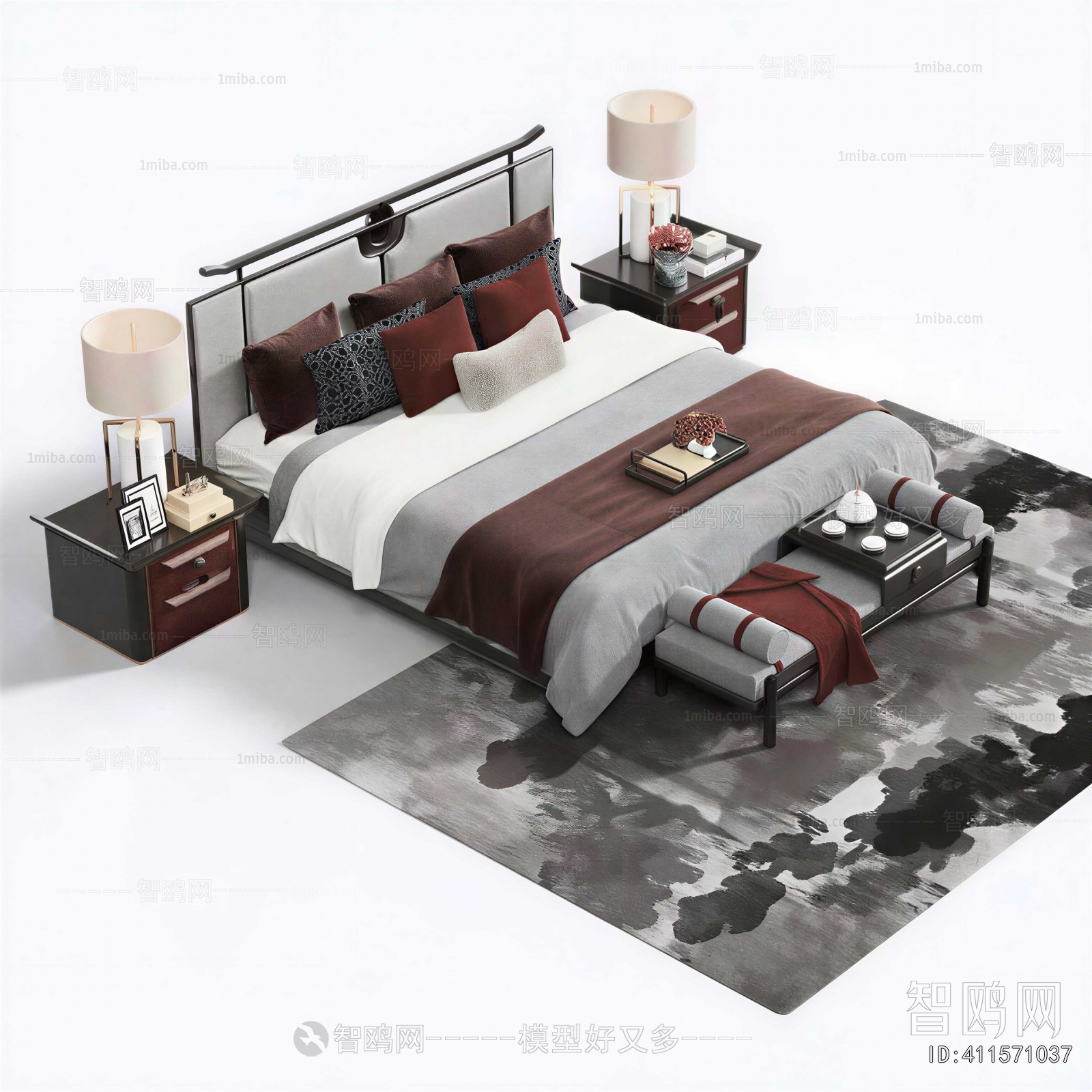 New Chinese Style Double Bed