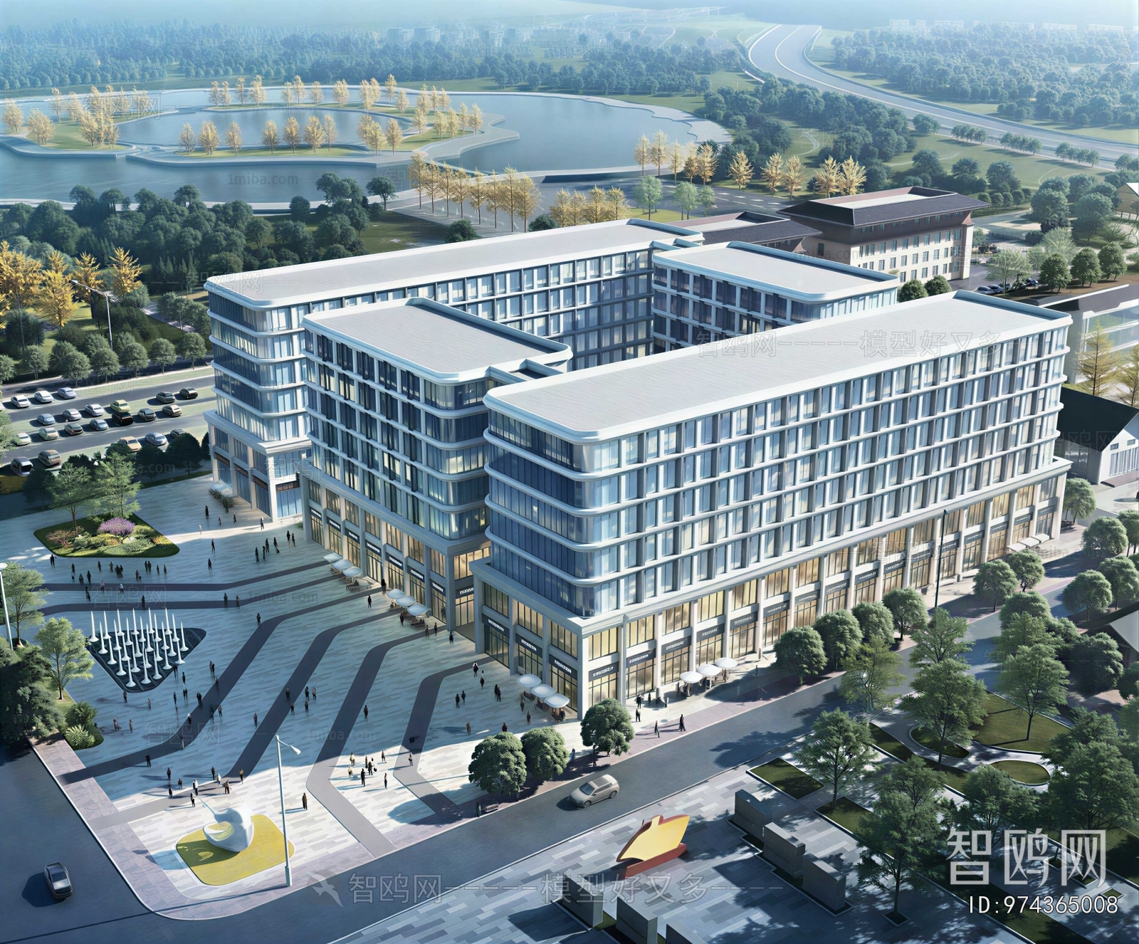 Modern Architectural Bird's-eye View Planning