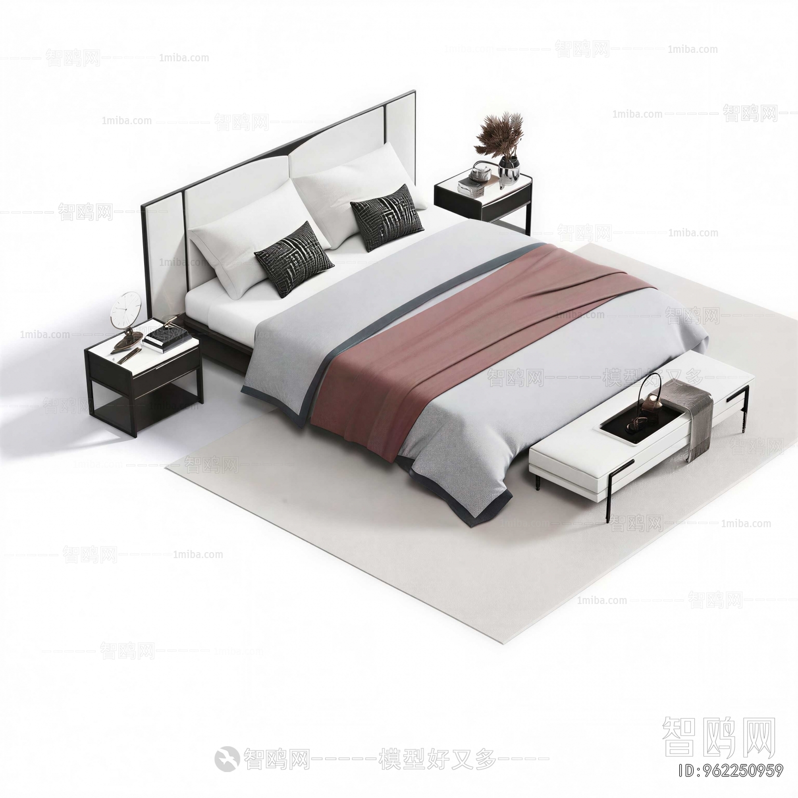 New Chinese Style Double Bed