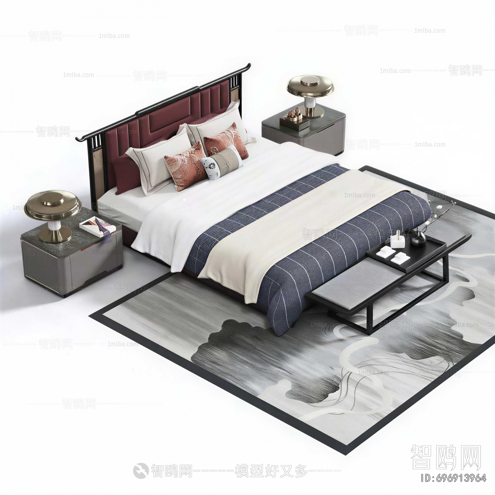 New Chinese Style Double Bed